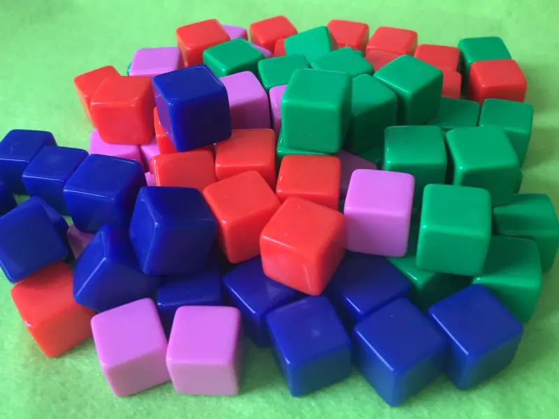 16mm 6面空白骰子 (直角)