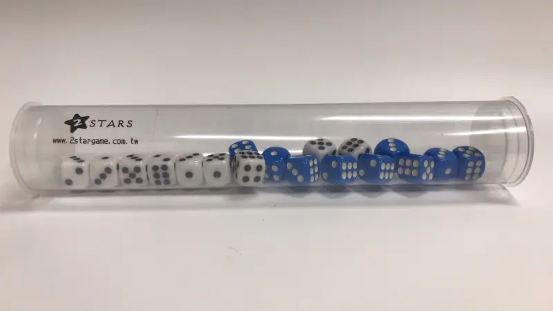 12mm6面骰子(藍+白) 18顆
